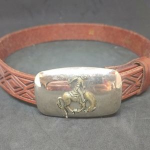 Childrens Cowboy Buckle Leather Cowhide Belt